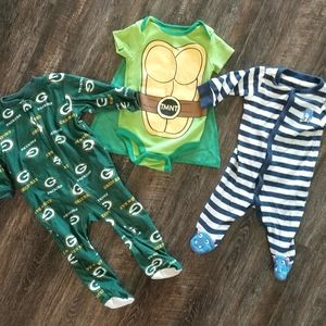 Packers TMNT footed pajamas costume onesie